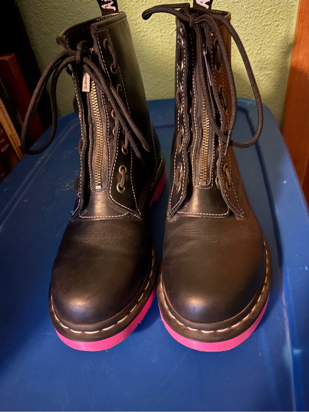 Dr. Martens Combat Boots with Pink Sole